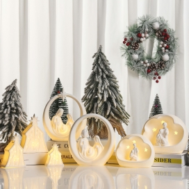 CERAMIC CHRISTMAS DECOR WITH LED LIGHT